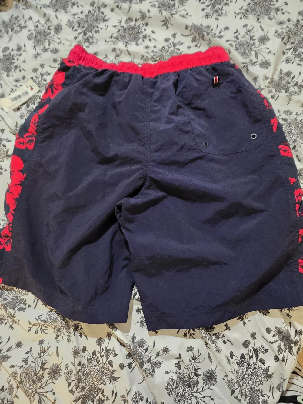Tommy Hilfiger Men’s Navy & Red Floral Swim Trunks